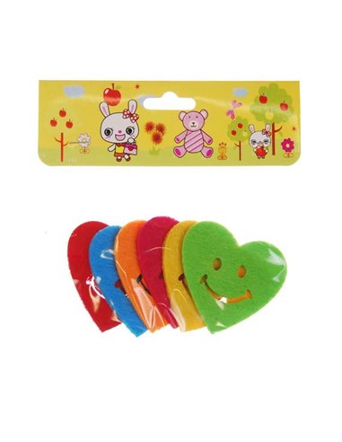 Καρδιές απο τσόχα 5x4.8εκ, 6 τεμάχια