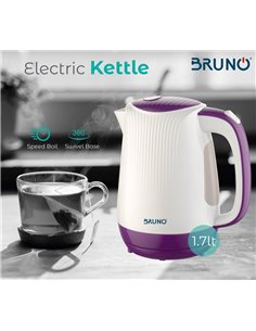 BRUNO Ηλεκτρικός βραστήρας BRN-0001, 2200w, 1.7lt, βάση 360°, LED