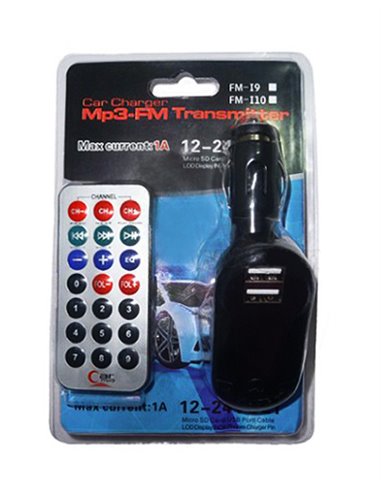 Car FM Transmitter T26 με LCD οθόνη, USB, SD, μαύρο