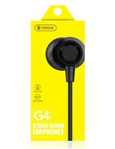 CELEBRAT Earphones G4 με μικρόφωνο, 10mm, 1.2m, μαύρο