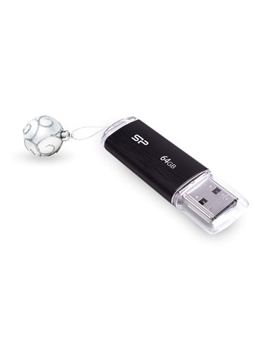 SILICON POWER USB Flash Drive Ultima U02, 64GB, USB 2.0, μαύρο