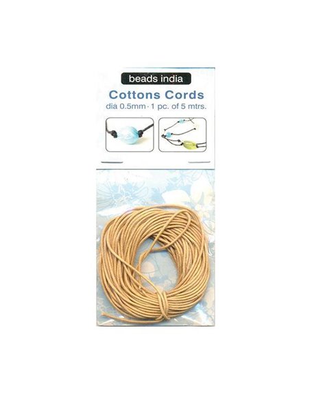 Βαμβακερό κορδόνι φυσικό 0,5mm.x5μέτρα