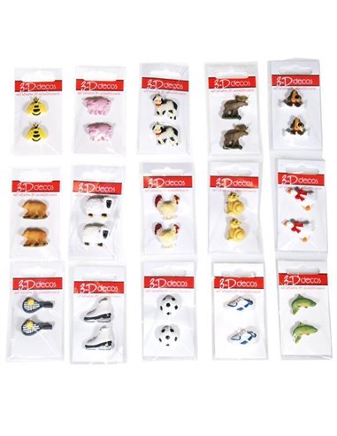 Αυτοκόλλητα τρισδιάστατα "Ζωάκια-Σπορ" 15 σχέδια 20x26χιλ.