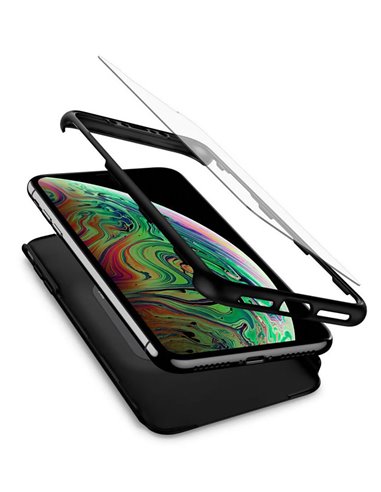 POWERTECH Θήκη Body 360° Tempered Glass, Huawei Y5 2019/Honor 8S, μαύρη