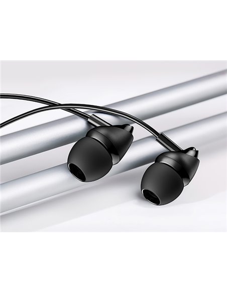 USAMS earphones με μικρόφωνο EP-39, 10mm, 3.5mm, 1.2m, μαύρα