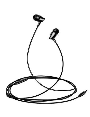 USAMS earphones με μικρόφωνο EP-37, 10mm, 3.5mm, 1.2m, μαύρα