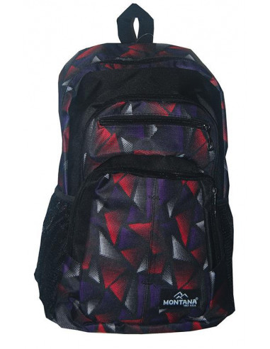 Montana τσάντα πλάτης εφηβική κόκκινα σχέδια με 1 θήκη 40x28x13εκ.