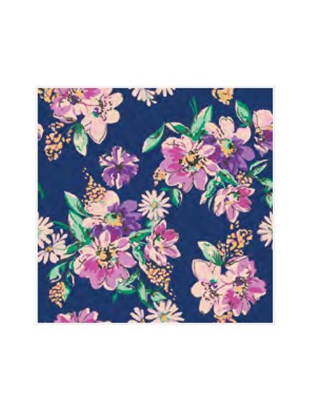 Χαρτοπετσέτες 20τεμ. "μοτίβο με λουλούδια σε σκούρο μπλε" 33x33εκ. (SDOG 029401)