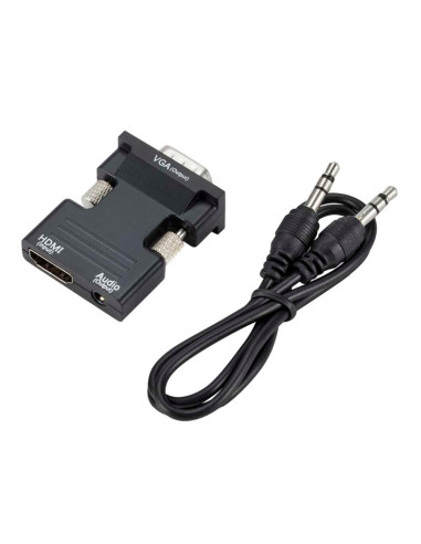 POWERTECH αντάπτορας HDMI (F) σε VGA (M) CAB-H120 με audio, μαύρο