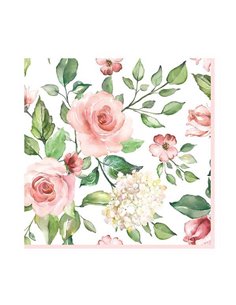 Χαρτοπετσέτες 20τεμ. 33x33εκ. "Watercolour Roses with Hydrangea" (SD_OG_052201)