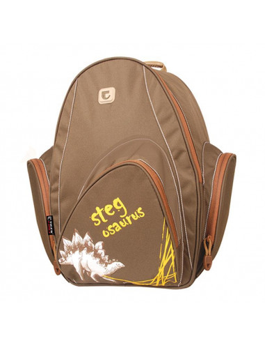 Tiger τσάντα πλάτης εφηβική Draco καφέ με 2 θήκες 38.5x26x19εκ.