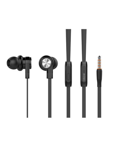 CELEBRAT earphones με μικρόφωνο D9, 10mm, 3.5mm, 1.2m, μαύρα