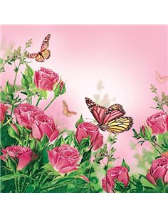 Χαρτοπετσέτες 20τεμ. "τριαντάφυλλα-πεταλούδες" 33x33εκ. (SD WI 003501)