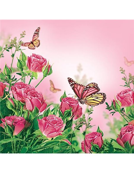 Χαρτοπετσέτες 20τεμ. "τριαντάφυλλα-πεταλούδες" 33x33εκ. (SD WI 003501)