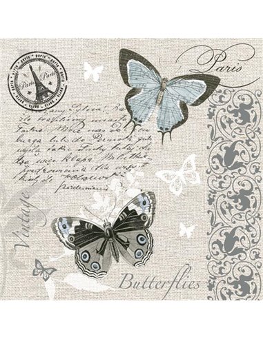 Χαρτοπετσέτες 20τεμ. 33x33εκ "πεταλούδα vintage" (SL_OG_041101)