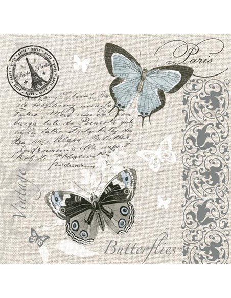 Χαρτοπετσέτες 20τεμ. 33x33εκ "πεταλούδα vintage" (SL_OG_041101)