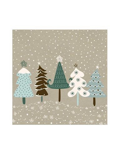 Χαρτοπετσέτες 20τεμ. 33x33εκ "Snowy eco forest on kraft" (SD_GW_019401)