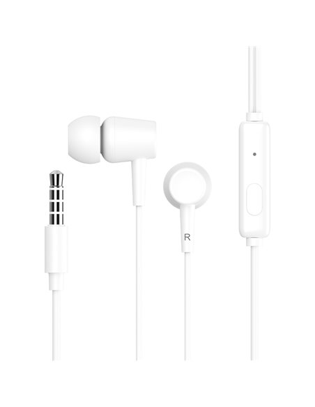 CELEBRAT earphones G13 με μικρόφωνο, 10mm, 3.5mm, 1.2m, λευκό