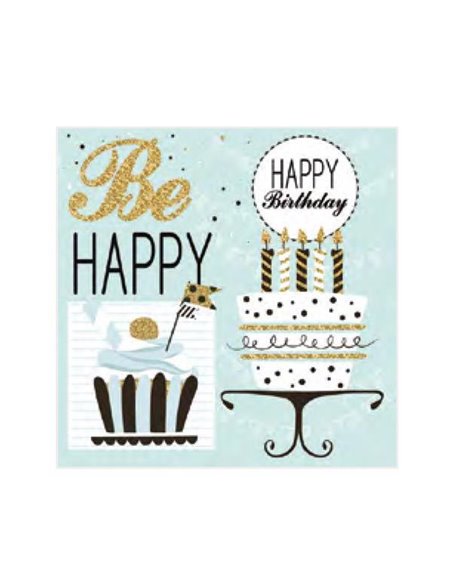 Χαρτοπετσέτες 20τεμ. "be happy" 33x33εκ. (SDOG 026701)