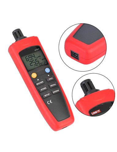 UNI-T ψηφιακό θερμόμετρο & υγρασιόμετρο UT331, USB, auto power off