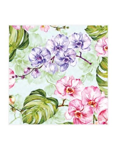 Χαρτοπετσέτες 20τεμ. "άγρια ορχιδέα" 33x33εκ. (SDOG 029001)