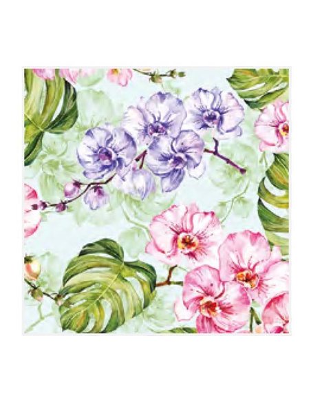 Χαρτοπετσέτες 20τεμ. "άγρια ορχιδέα" 33x33εκ. (SDOG 029001)