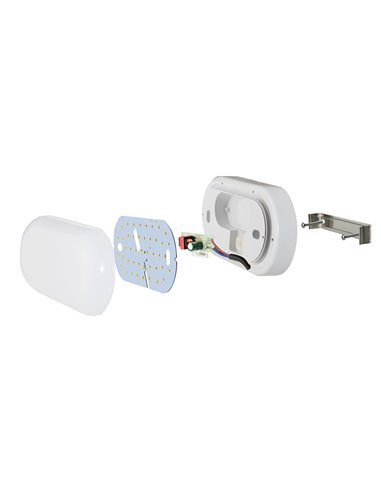 POWERTECH LED φωτιστικό τοίχου EXTL-0004, 10W, 4000k cool white, λευκό