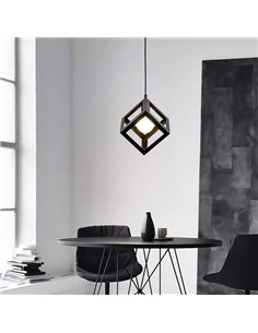 POWERTECH φωτιστικό οροφής HLL-0011, E27, 16x16x16cm, μεταλλικό, μαύρο