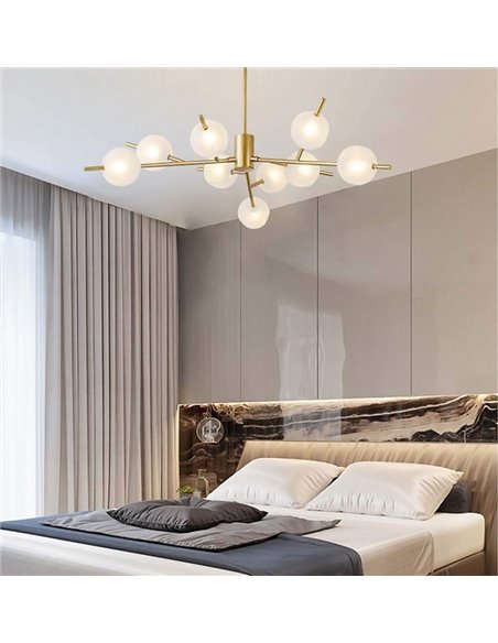 POWERTECH πολύφωτο φωτιστικό οροφής HLL-0025, 9x G9, μεταλλικό, χρυσό