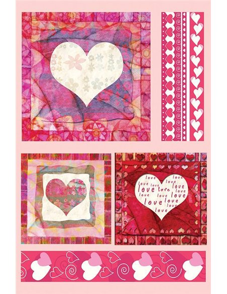 Χαρτί decoupage "Hearts" 32x48εκ.
