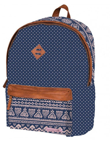 Marshmallow τσάντα δημοτικού μπλε πουά με 2 θήκες 41x32x14εκ.
