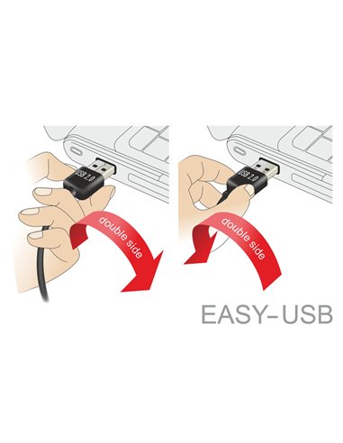 POWERTECH Καλώδιο USB σε USB Type-C CAB-U134, 90°, Dual Easy USB, 0.5m