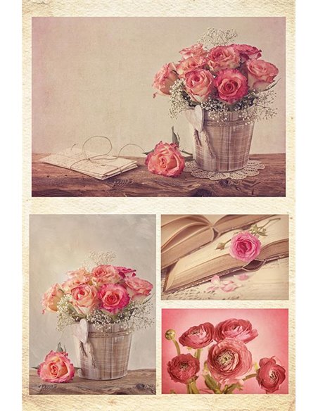 Χαρτί decoupage "Flowers" 32x48εκ.