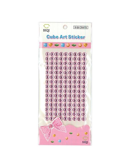 Στρας Ø6mm αυτοκόλλητα ροζ 260τεμ/blister