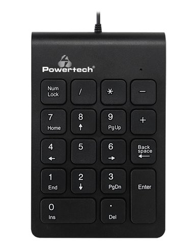 POWERTECH ενσύρματο αριθμητικό πληκτρολόγιο PT-938, USB, μαύρο