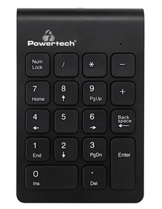 POWERTECH ασύρματο αριθμητικό πληκτρολόγιο PT-939, 2.4GHz, μαύρο
