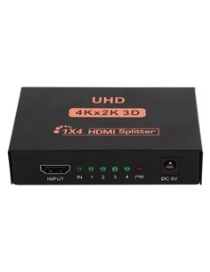POWERTECH splitter HDMI σε 4x HDMI PTH-048, 4K 3D, μαύρο