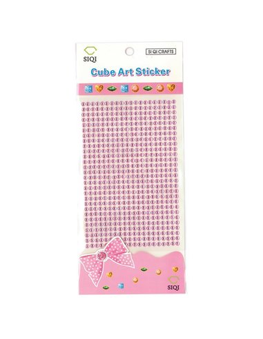 Στρας Ø4mm αυτοκόλλητα ροζ 504τεμ/blister