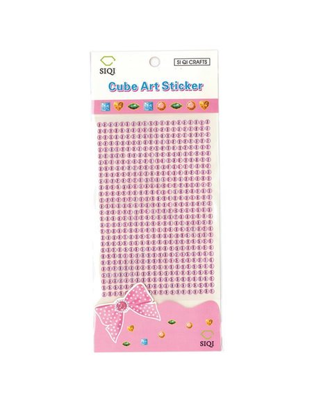 Στρας Ø4mm αυτοκόλλητα ροζ 504τεμ/blister