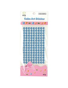 Στρας Ø8mm αυτοκόλλητα μπλε 135τεμ/blister