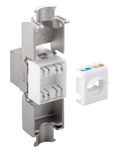 GOOBAY Keystone module RJ45 CAT 6A 90864, STP, 500 MHz, slim-line, ασημί