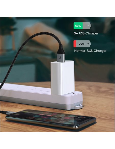 CABLETIME καλώδιο USB 2.0 σε USB Type-C C160, 5A, 0.25m, μαύρο