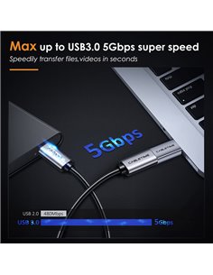 CABLETIME αντάπτορας USB Type-C σε USB 3.0 C160, γκρι