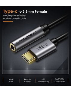 CABLETIME καλώδιο USB Type-C σε 3.5mm C160, Digital Version, 0.1m, μαύρο