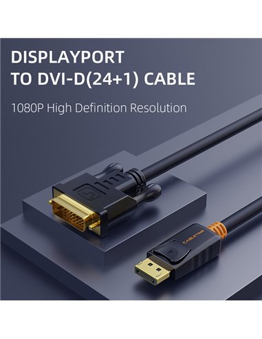 CABLETIME καλώδιο Displayport σε DVI (24+1) AV585, 1080p, 3m, μαύρο