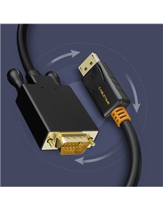 CABLETIME καλώδιο Displayport σε VGA AV585, 1080p, 1.8m, μαύρο