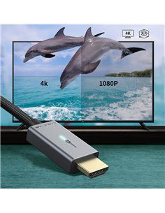 CABLETIME καλώδιο Mini DisplayPort σε HDMI AV588, με LED 4K, 1.8m, μαύρο