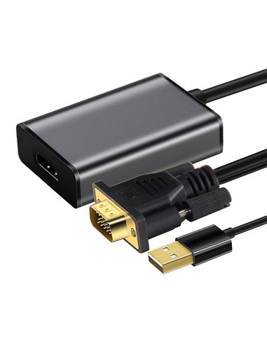 CABLETIME αντάπτορας HDMI σε VGA & USB AV582, 1080p, 0.15m, μαύρος