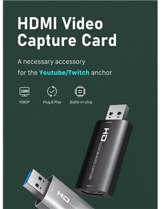 CABLETIME HDMI Video capture Card CTHVC, 1080p, μαύρο
