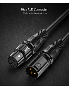 CABLETIME καλώδιο μικροφώνου XLR AV350, 3P, M/F, 24AWG, 5m, μαύρο